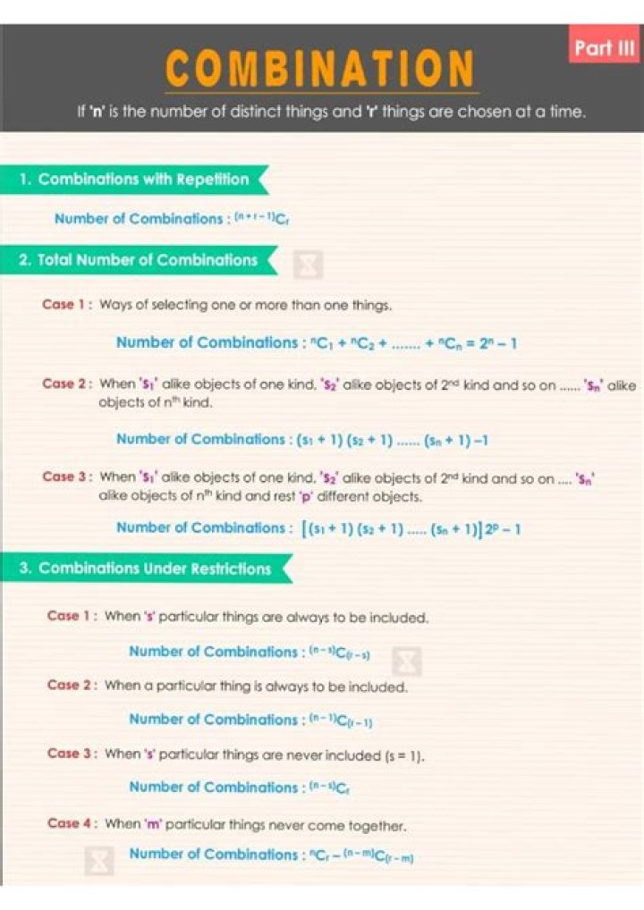 16 Combinations of 5