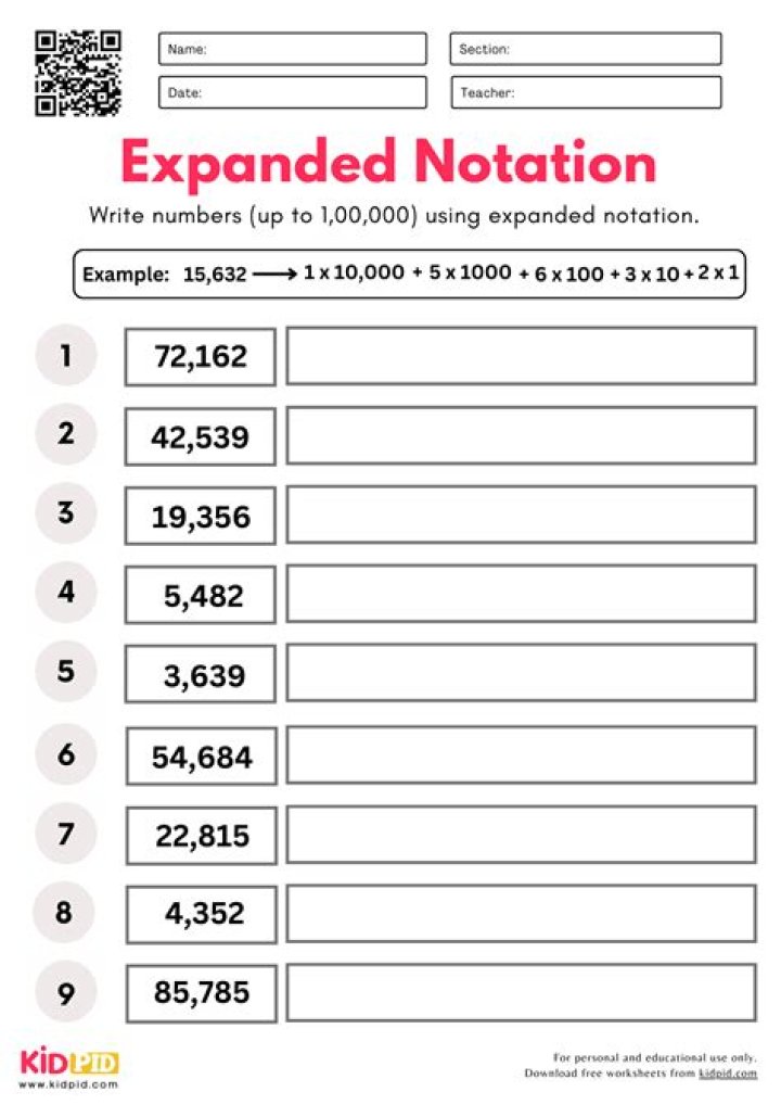 Expanded Notation of 20