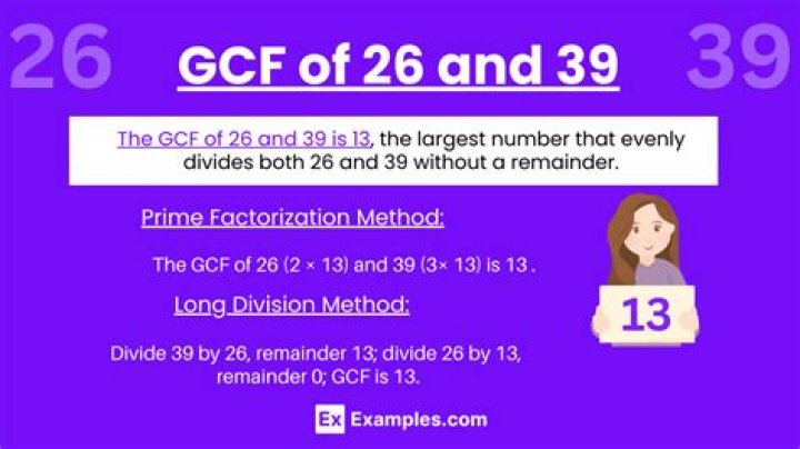 GCF of 32 and 26